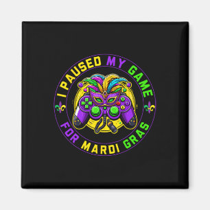 Pausat mitt spel för Mardi Gras Video Game Mardi G Magnet