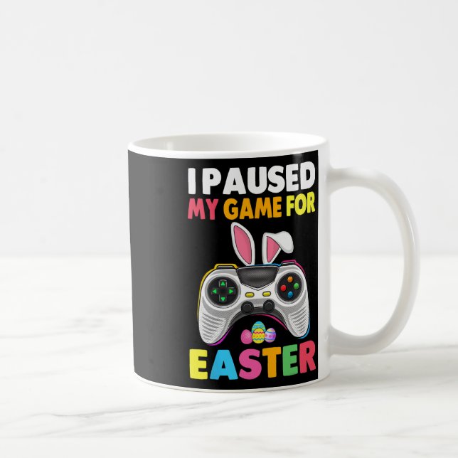 Pausat mitt spel för Påsk Boy Gamer Video Control Kaffemugg (Höger)