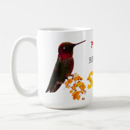 PAUSE. BREATHE. SHINE. Hummingbird Purple Flowers Kaffemugg