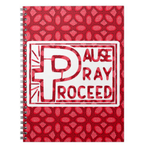 PAUSE PRAY PROCEED ANTECKNINGSBOK MED SPIRAL