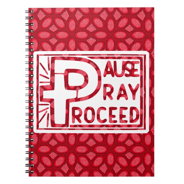 PAUSE PRAY PROCEED ANTECKNINGSBOK MED SPIRAL (Framsidan)
