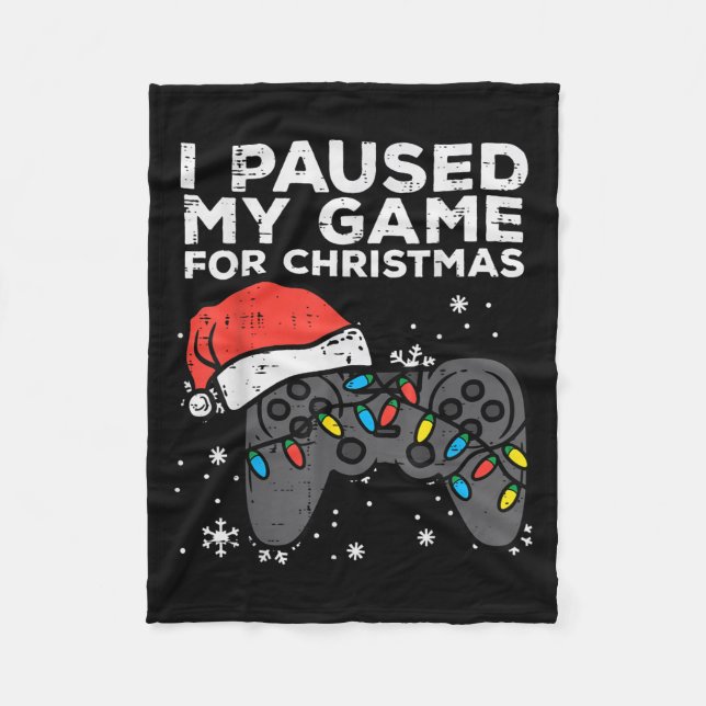 Paused My Game Christmas Gamer Xmas Men Boys Kids  Fleecefilt (Framsidan)