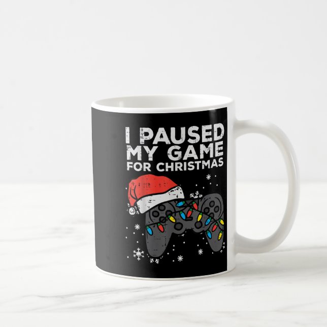 Paused My Game Christmas Gamer Xmas Men Boys Kids  Kaffemugg (Höger)