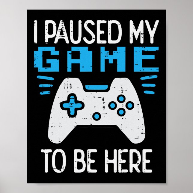 Paused My Game Gamer Controller Gaming Boys Kids M Poster (Framsidan)