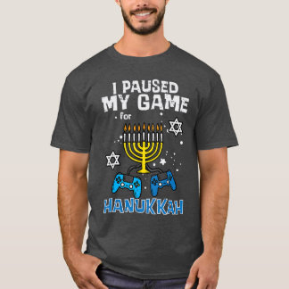 Paused My Game Hanukkah Gamer Chanukah Gaming Boys T Shirt