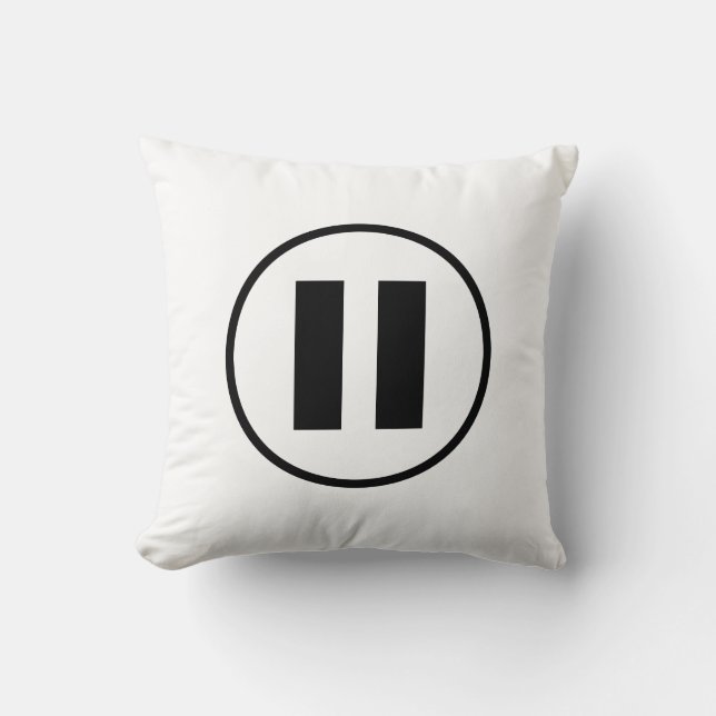 Pausknappsikon Symbol Anpassningsbar Kudde (Framsida)