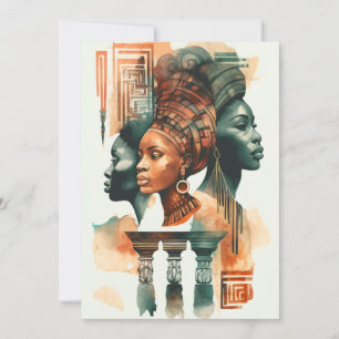 Pausning av afrikanska stamkvinnor, Contemporary k Julkort