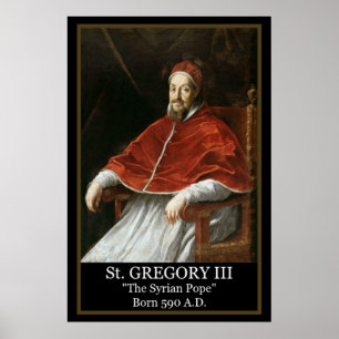 Påve Gregorius III "Den syriske påven" Affisch