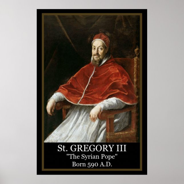Påve Gregorius III "Den syriske påven"  Affisch (Framsidan)