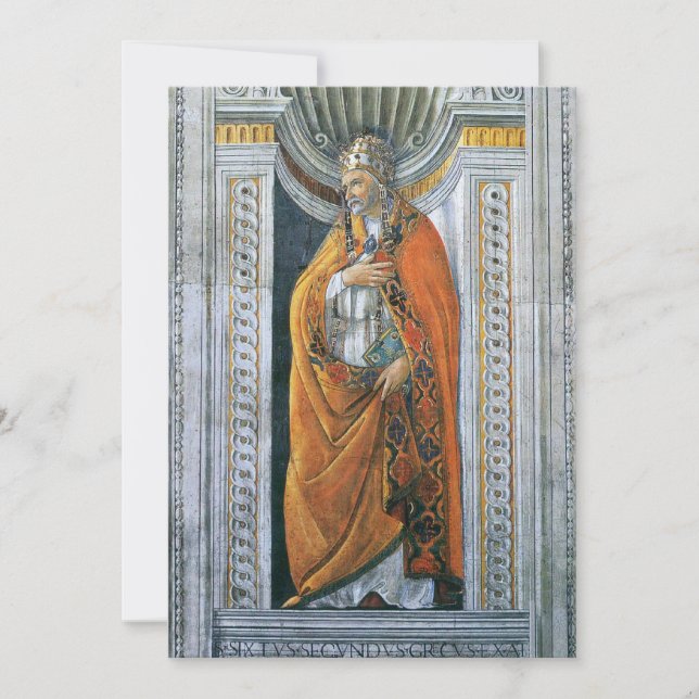 Påve Sankt Sixtus II av Sandro Botticelli Inbjudningar (Framsida)