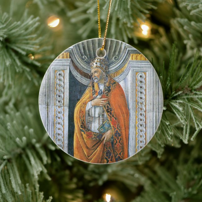 Påve Sankt Sixtus II av Sandro Botticelli Julgransprydnad Keramik (Träd)