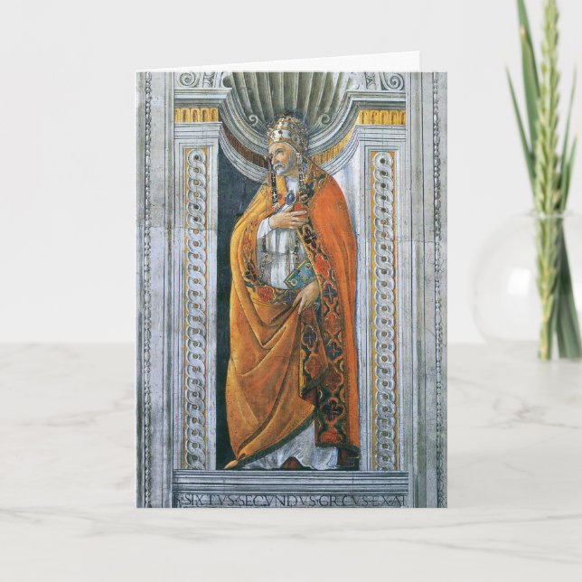 Påve Sankt Sixtus II av Sandro Botticelli Kort (Framsida)