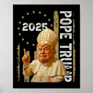Påve Trump Rollig Trump Vatikanen Kristen Retro Ch Poster