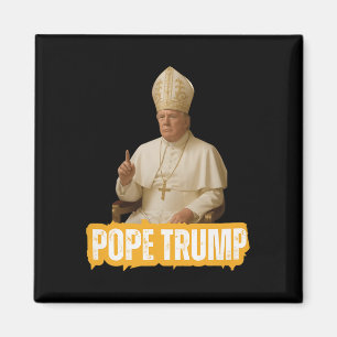 Påve Trump Rollig Trump Vatikanen Kristna Retro Ch Magnet