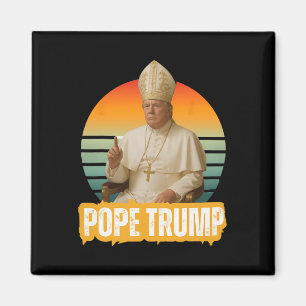 Påve Trump Rollig Trump Vatikanen Kristna Retro Ch Magnet