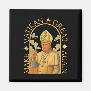 Påve Trump Rollig Trump Vatikanen Kristna Retro Ch Magnet