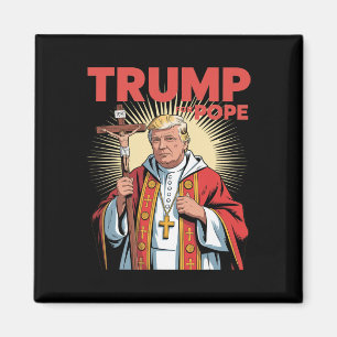 Påve Trump Rollig Trump Vatikanen Kristna Retro Ch Magnet