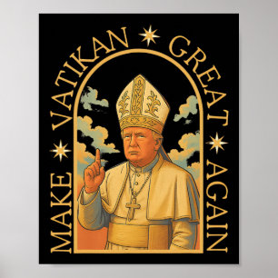Påve Trump Rollig Trump Vatikanen Kristna Retro Ch Poster