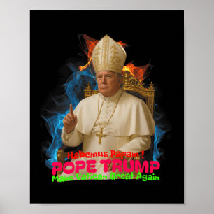 Påve Trump Rollig Trump Vatikanen Kristna Retro Ch Poster