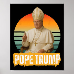 Påve Trump Rollig Trump Vatikanen Kristna Retro Ch Poster