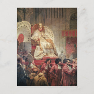 Påve VIII i St Peter's på Sedia Gestatoria Vykort