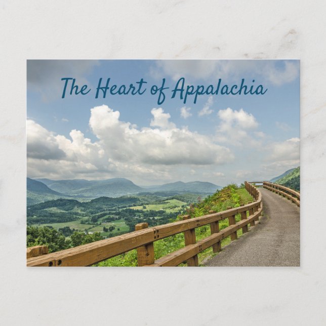 Paved Väg med Wood Railings Vykort (Framsida)