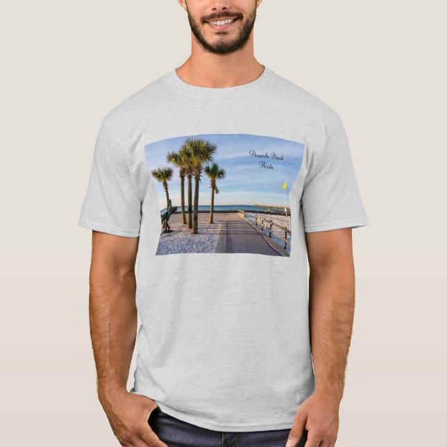 Paved Walkway till Pensacola Beach Manar T-shirt (Framsida)