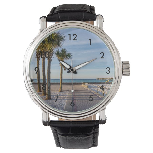 Paved Walkway till Pensacola Beach Wrist Watch Armbandsur (Framsida)