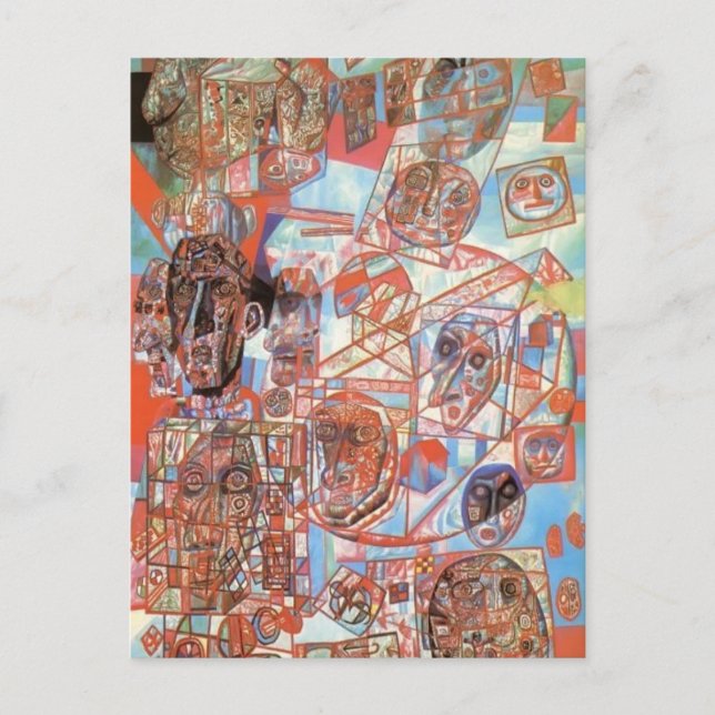 Pavel Filonov- A Man i världen Vykort (Framsida)