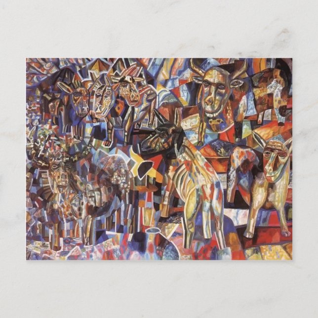 Pavel Filonov - Djur Vykort (Framsida)