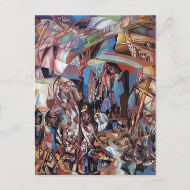 Pavel Filonov- Fiskeskola Vykort (Framsida)