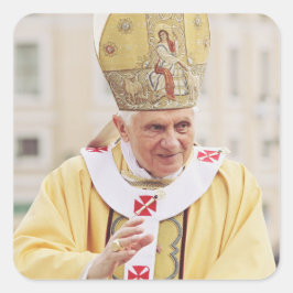 Påven Benedict XVI T-Shirt Fyrkantigt Klistermärke