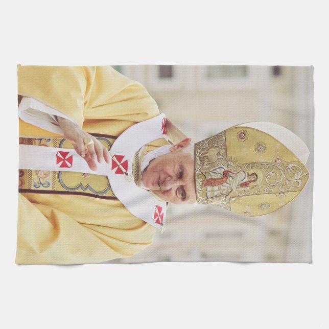 Påven Benedict XVI T-Shirt Kökshandduk (Horisontell)