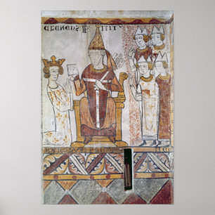 Påven Clement IV Investing Charles of Anjou Poster