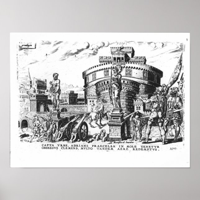 Påven Clement VII hålls Besieged av Charles V Poster (Framsidan)