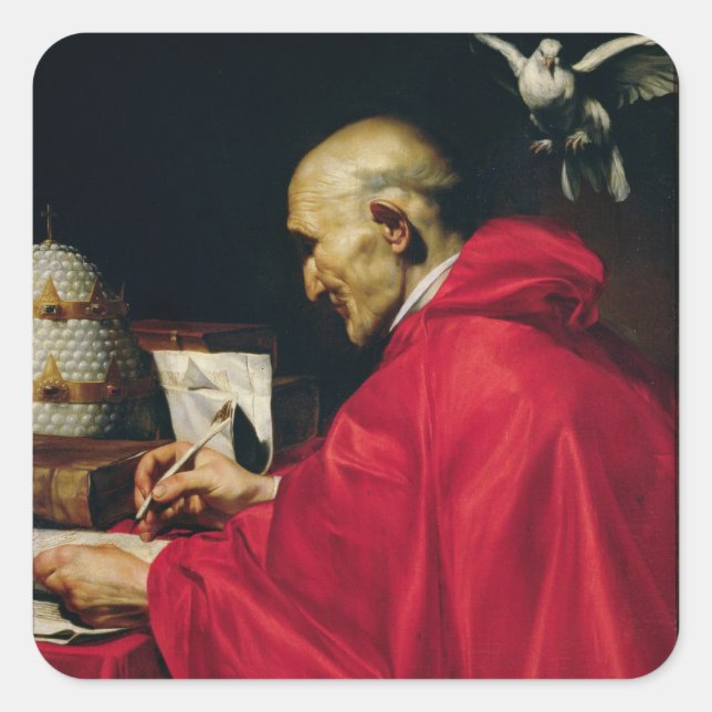 Påven Gregory Underbaren Fyrkantigt Klistermärke (Framsida)