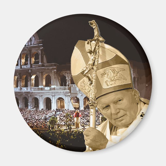 Påven Johannes Paul II Blessing Magnet (Framsidan)