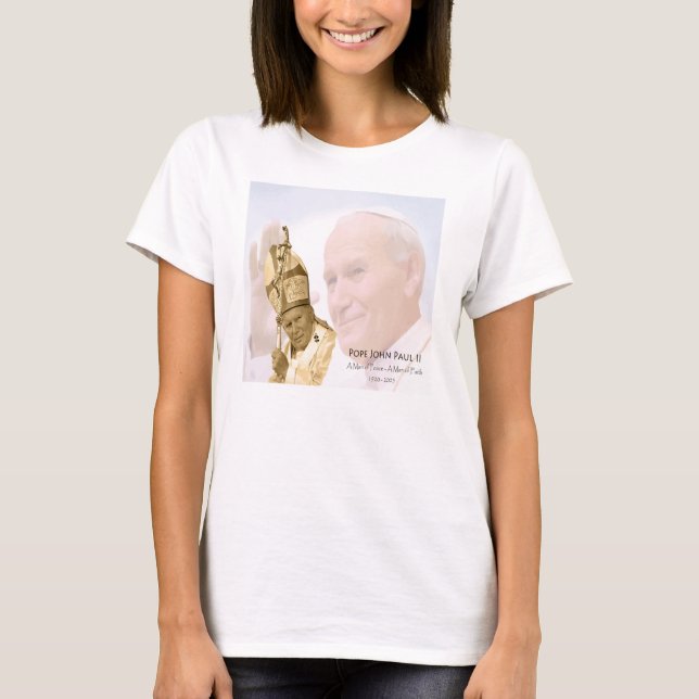 Påven Johannes Paul II Collage T-Shirt (Framsida)