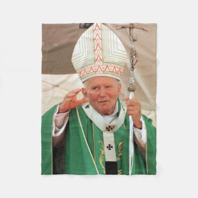 Påven Johannes Paul II Fleecefilt (Framsidan)