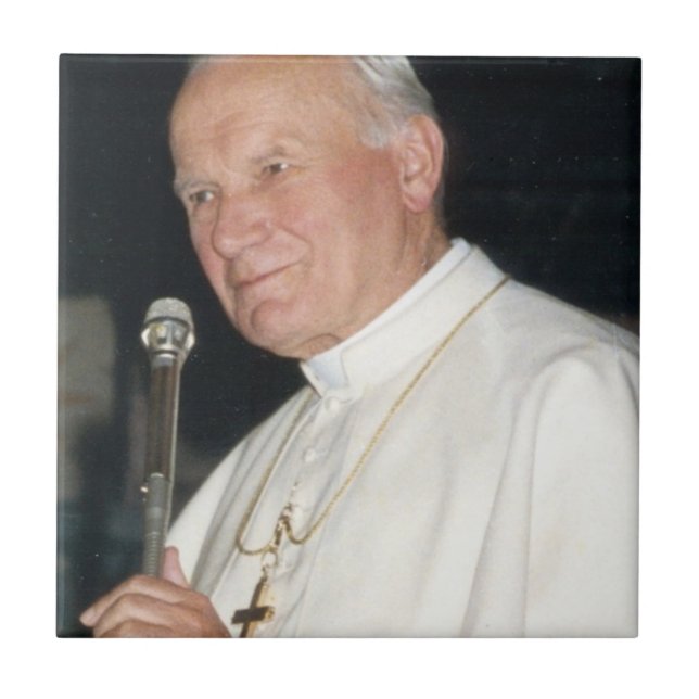 Påven Johannes Paul II Porträtt Kakelplatta (Framsidan)