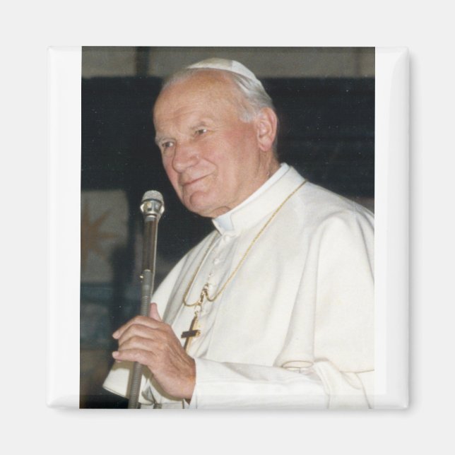 Påven Johannes Paul II Porträtt Magnet (Framsidan)