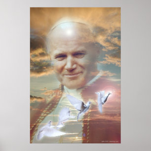 Påven Johannes Paulus II av Gregory Gallo Poster