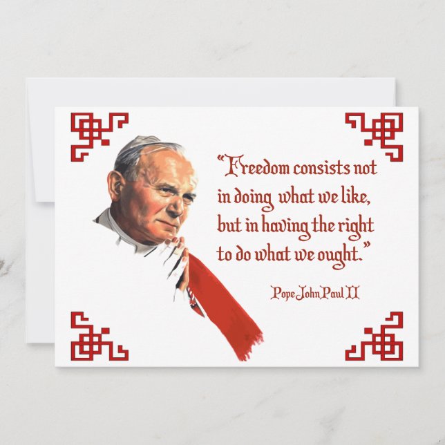 Påven Johannes Paulus II Freedom Notecards (Framsida)