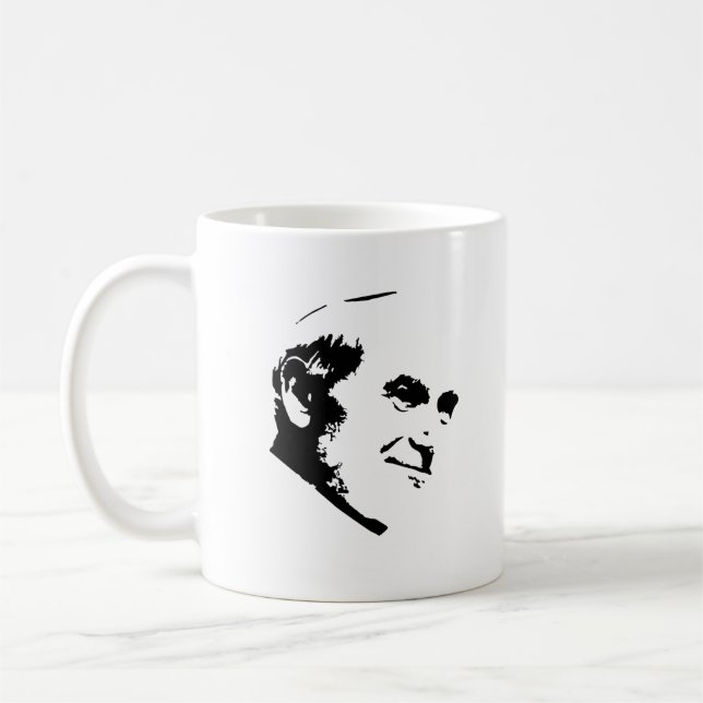 Påven John Paul II Ansikte White Kaffemugg (Vänster)