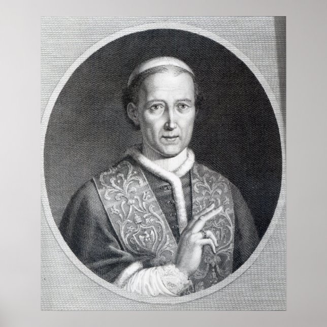 Påven Leo XII, graverad av Raffaele Persichini Poster (Framsidan)