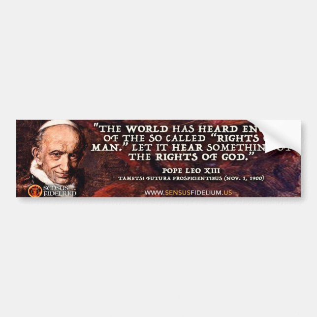 Påven Leo XIII "Guds Höger" Bumper Sticker Bildekal (Framsidan)