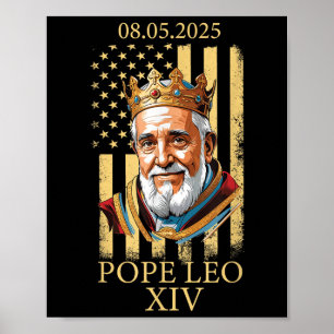 Påven Leo Xiv, American Flagga 2025 Vatican Leo Xi Poster