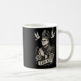 Påven Leo Xiv - Catholic Tattoo Stil Christian Des Kaffemugg