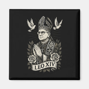 Påven Leo Xiv - Catholic Tattoo Stil Christian Des Magnet