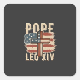 Påven Leo XIV Christian Church Da Pope USA flagga Fyrkantigt Klistermärke
